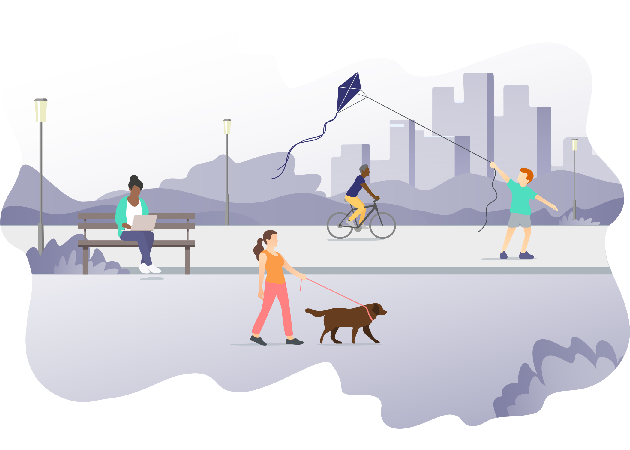 People in park - Vector PNG
